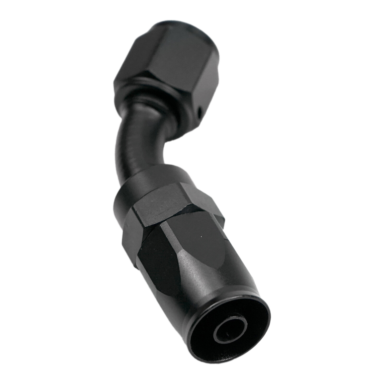 2PCS 4AN Hose End Fitting 45 Degree Swivel for CPE Braided Hose Black