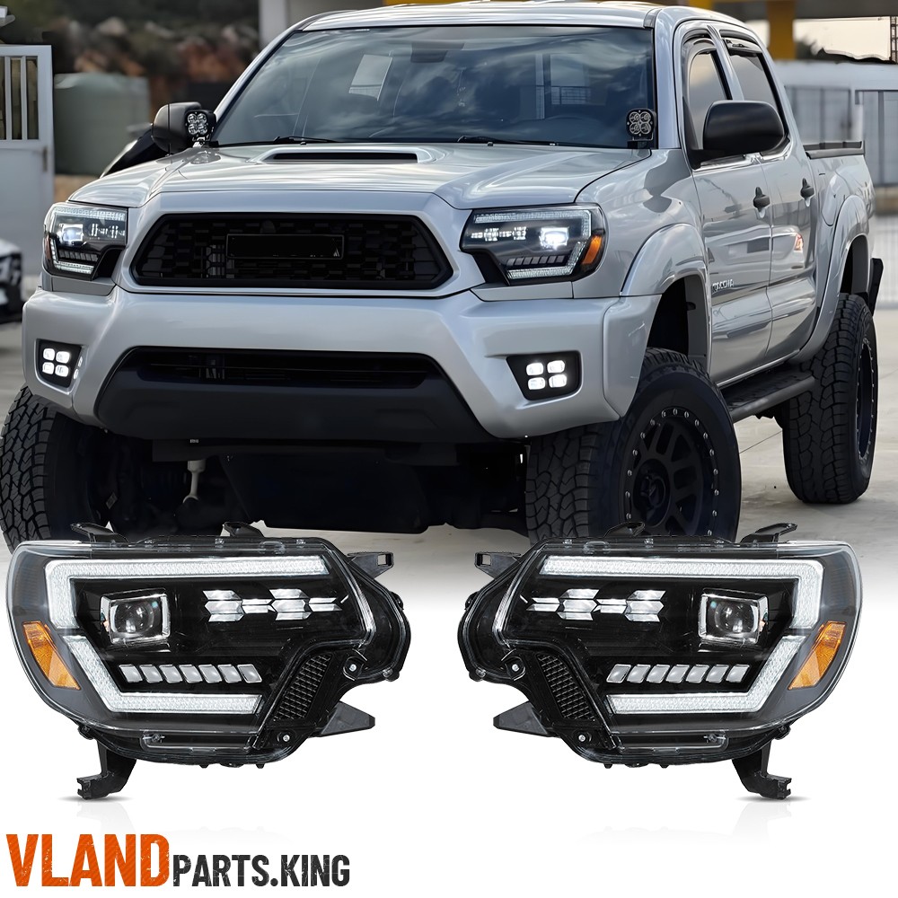 Pair VLAND LED Projector Headlights Set For 2012-2015 Toyota Tacoma W/Sequential Pair VLAND LED Projector Headlights Set For 2012-2015 Toyota Tacoma W/Sequential