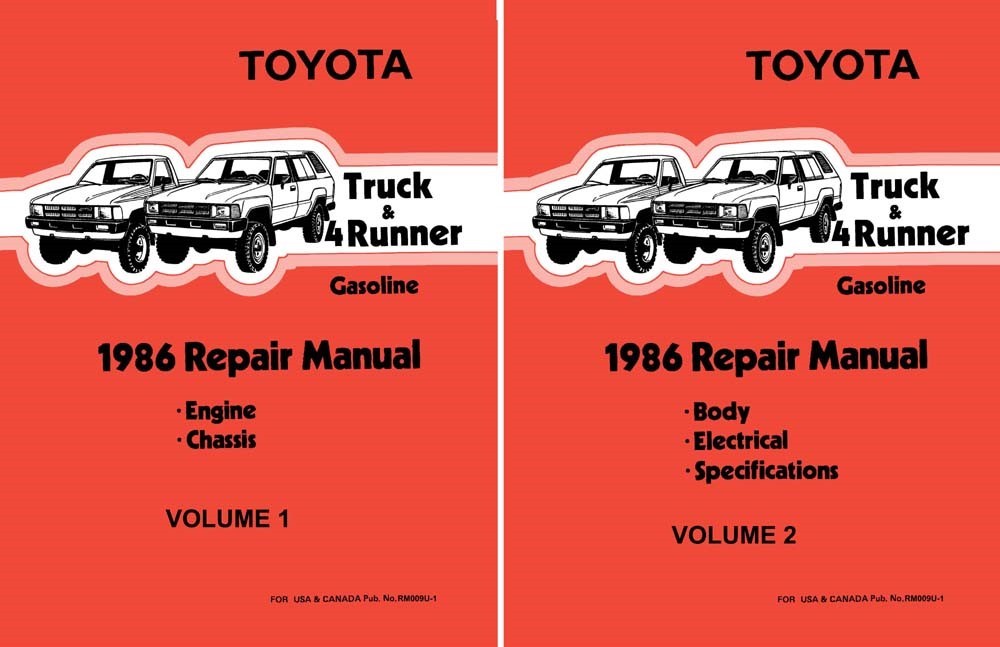 1986 Toyota 4-Runner, Truck Factory Shop Service Manual 1986 Toyota 4-Runner, Truck Factory Shop Service Manual