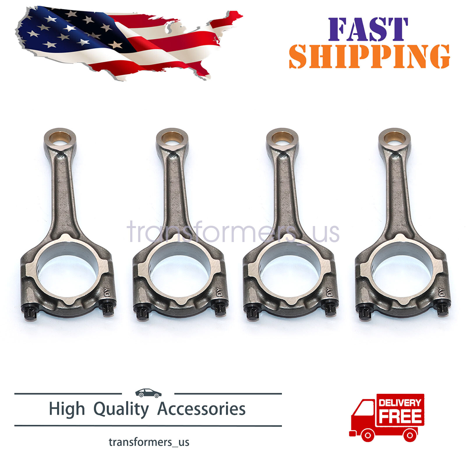 4PCS Connecting Rod Fit For 2011-2018 Chevy Sonic Cruze Limited 1.8L 55568465