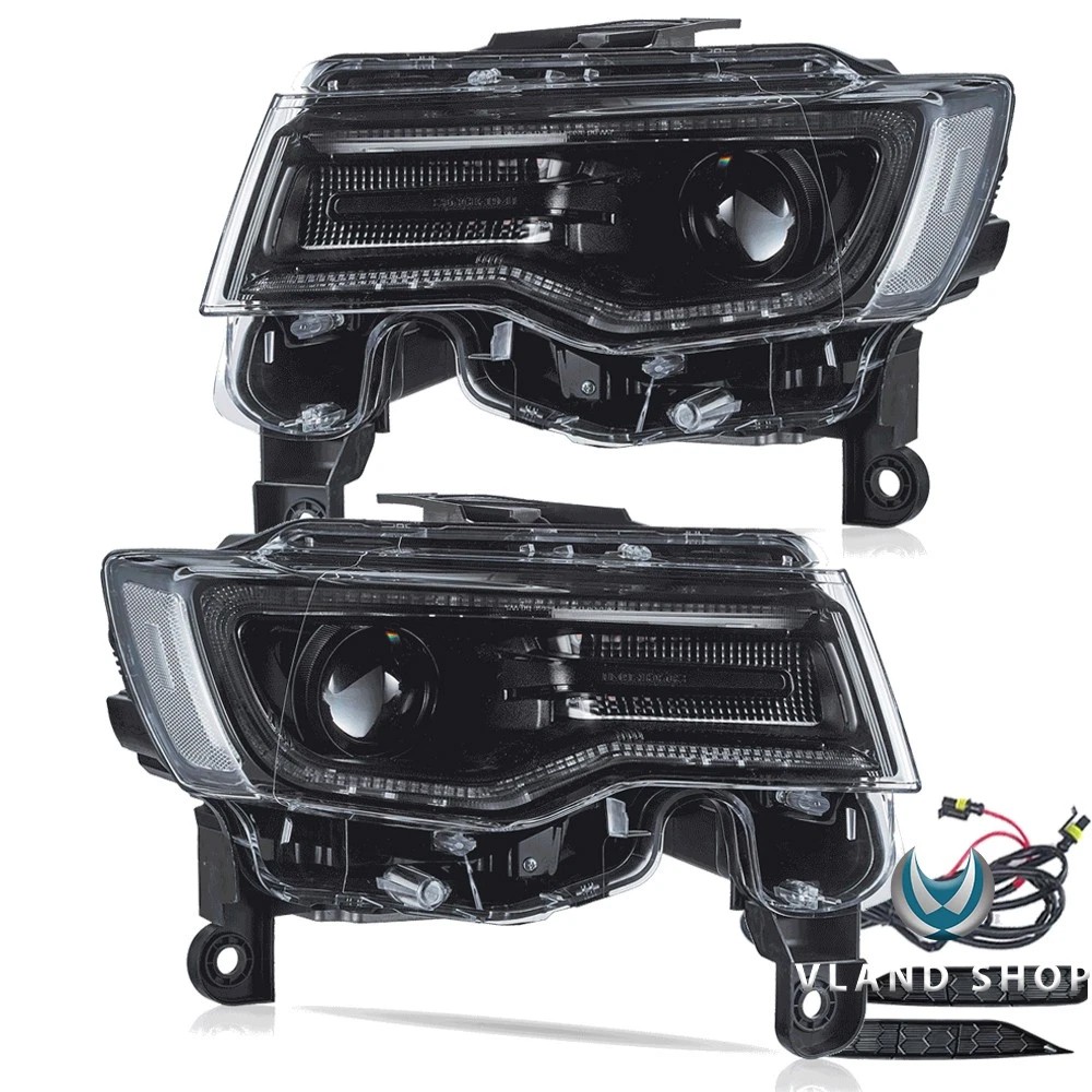 FULL LED Headlights Black Housing For 2014-2022 Jeep Grand Cherokee Front Lamps FULL LED Headlights Black Housing For 2014-2022 Jeep Grand Cherokee Front Lamps