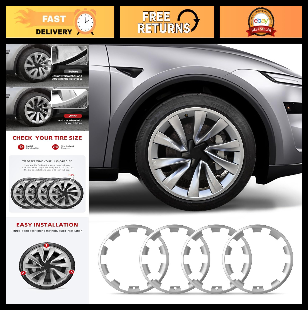 All-in-One Wheel Rim Protector for Tesla Model Y 20\ All-in-One Wheel Rim Protector for Tesla Model Y 20\