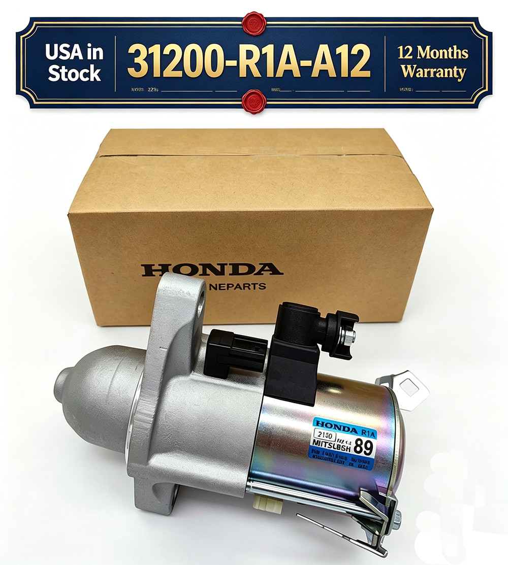 31200-R1A-A12 Starter Motor For Honda 12-15 Civic 16-18 HR-V 13-15 Acura ILX OEM