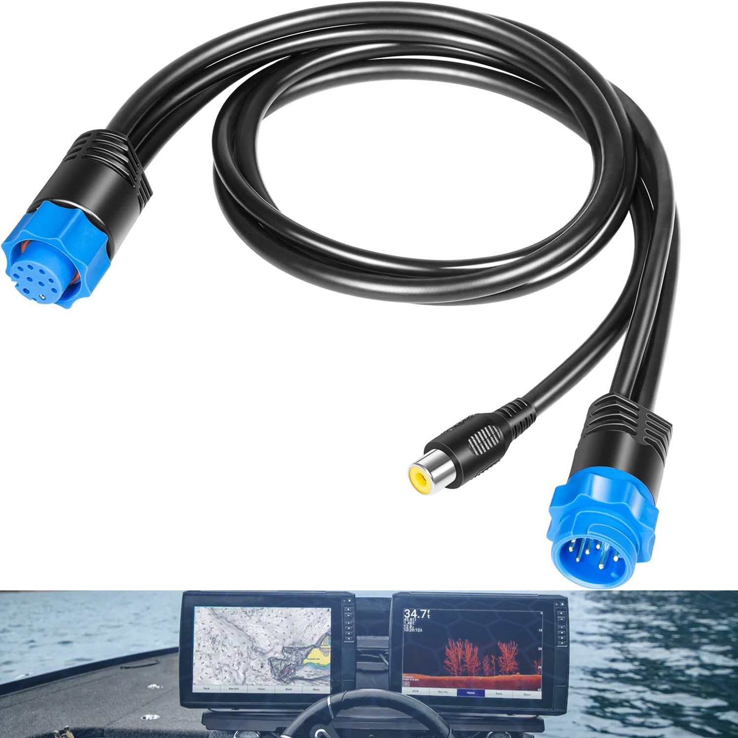 for Lowrance Marine GPS Video Adapter Camera Cable HDS-12 Gen2 Gen3 000-11010001