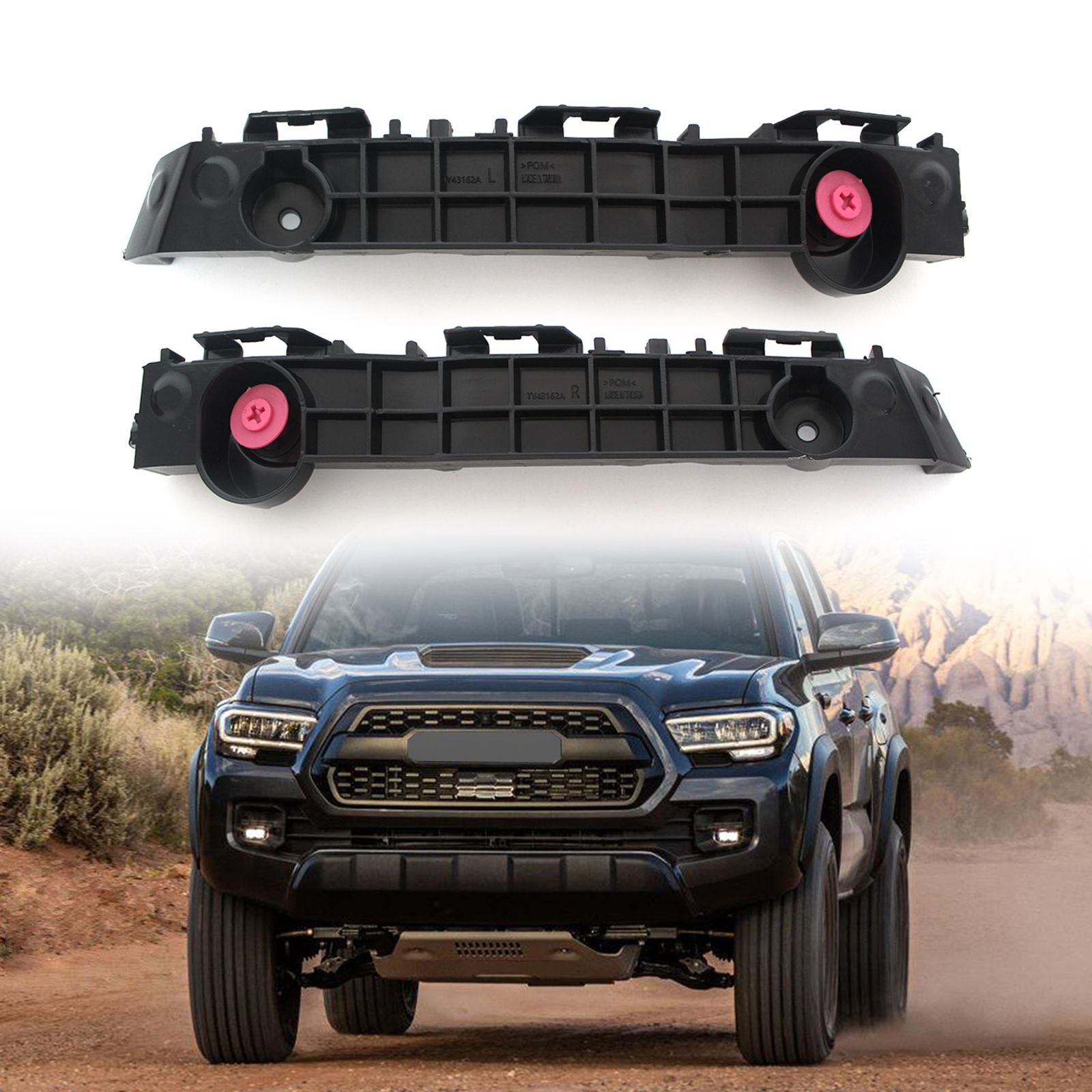Pair OEM Front Bumper Retainer Support Bracket Sets For 2016-2021 Toyota Tacoma Pair OEM Front Bumper Retainer Support Bracket Sets For 2016-2021 Toyota Tacoma