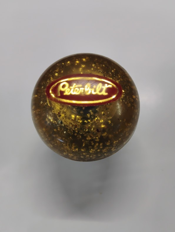 Vintage Original Peterbilt Gold Metalflake Glitter Shift Knob *NICE
