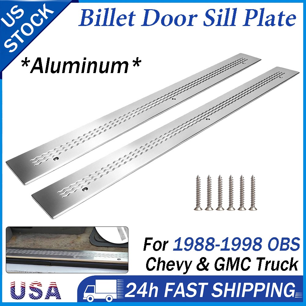 OBS Billet Aluminum Door Sill Plates For 1988-1998 Chevy Silverado GMC Sierra CK