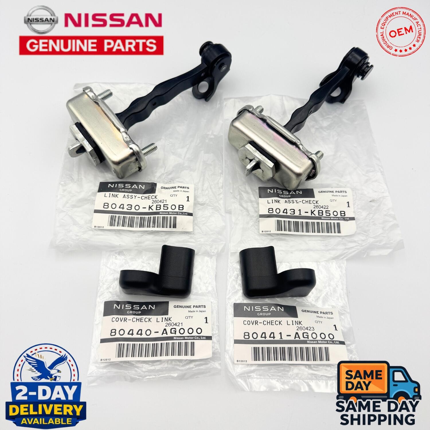 Genuine NISSAN Skyline GT-R R35 Door Check Stopper Link Cover Set Left & Right