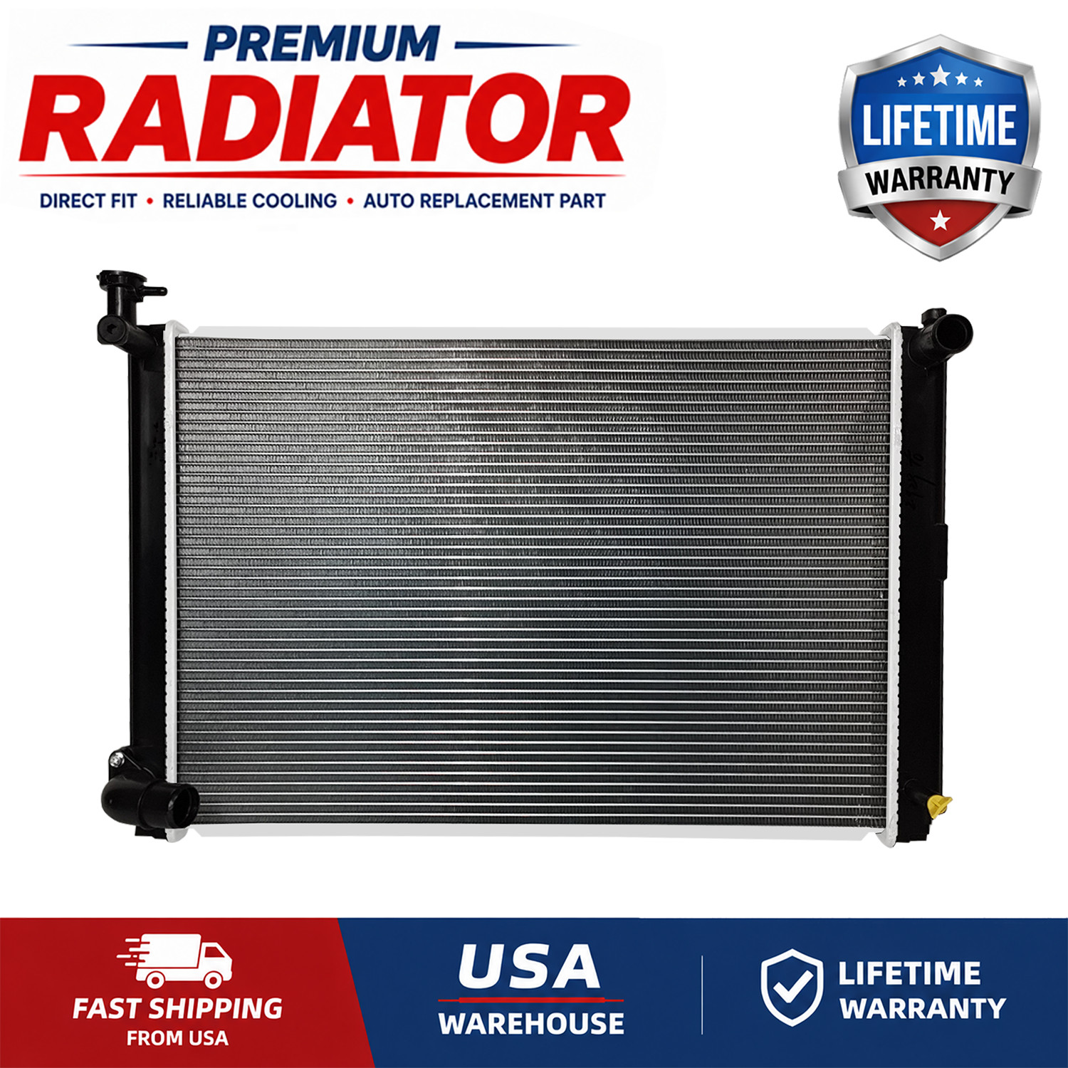 Fit 06-08 Lexus RX400H Highlander Hybrid AT OE Style Aluminum Radiator DPI 2929