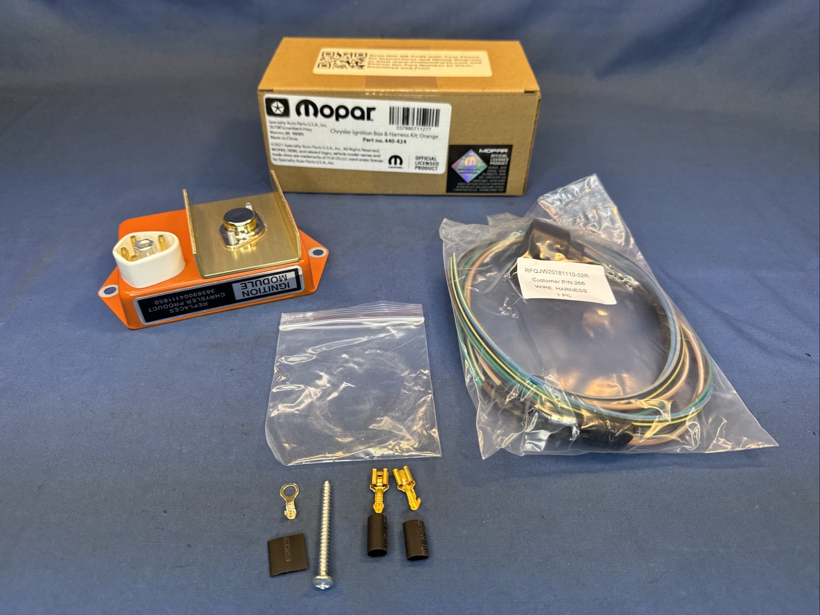 New Mopar PN# 4111850 Orange Box ECU Electronic Ignition & Harness & Connectors New Mopar PN# 4111850 Orange Box ECU Electronic Ignition & Harness & Connectors