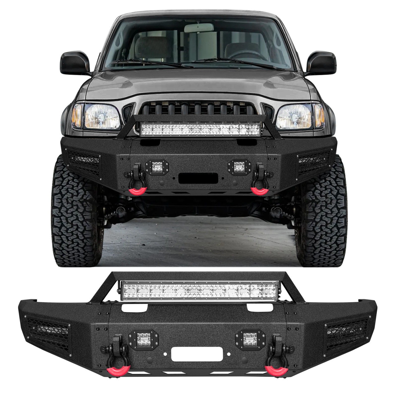 VISIDA Fits 1995-2004 Toyota Tacoma Front/Rear Bumper with Winch Plate & Lights