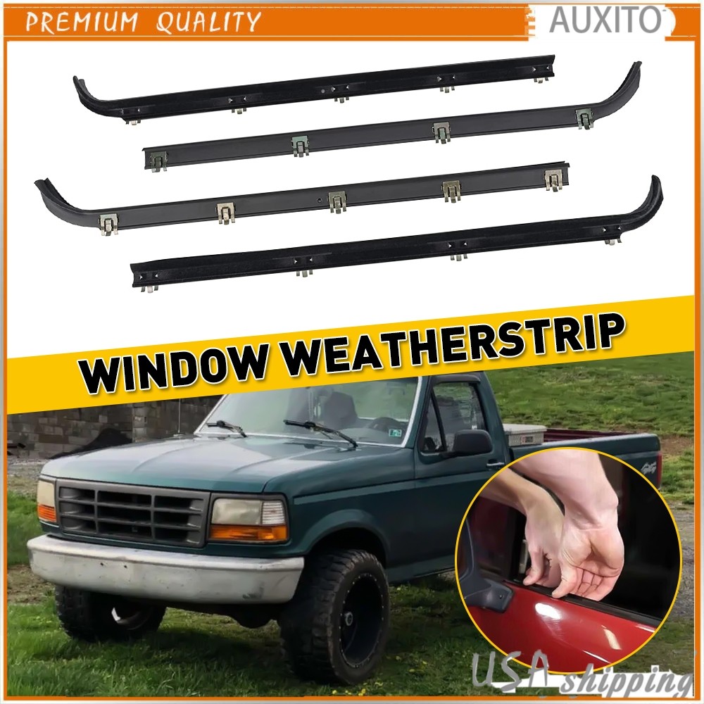 FOR 1987-97 FORD F150 F250 F350 DOOR WINDOW SEAL BELT WEATHERSTRIP 4PCS/SET US H