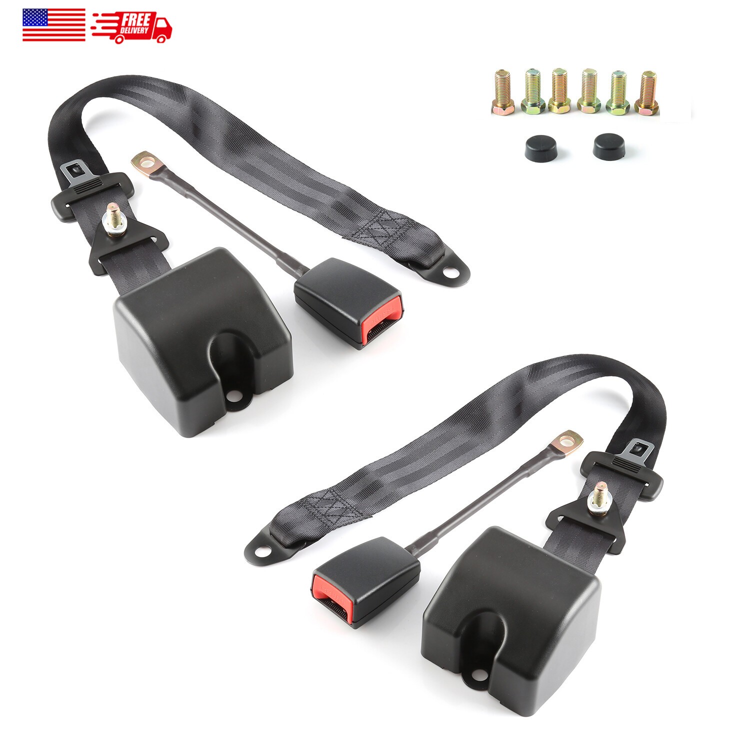 2pcs Fit For Nissan 300ZX Z31 1984–1989 3-point Seat Belts