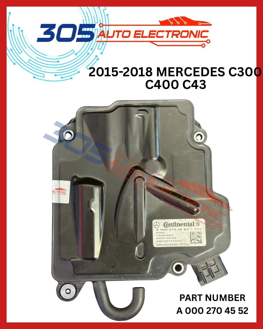 2015-2018 Mercedes C300 C400 C43 Transmission Control Module OEM A0002704552