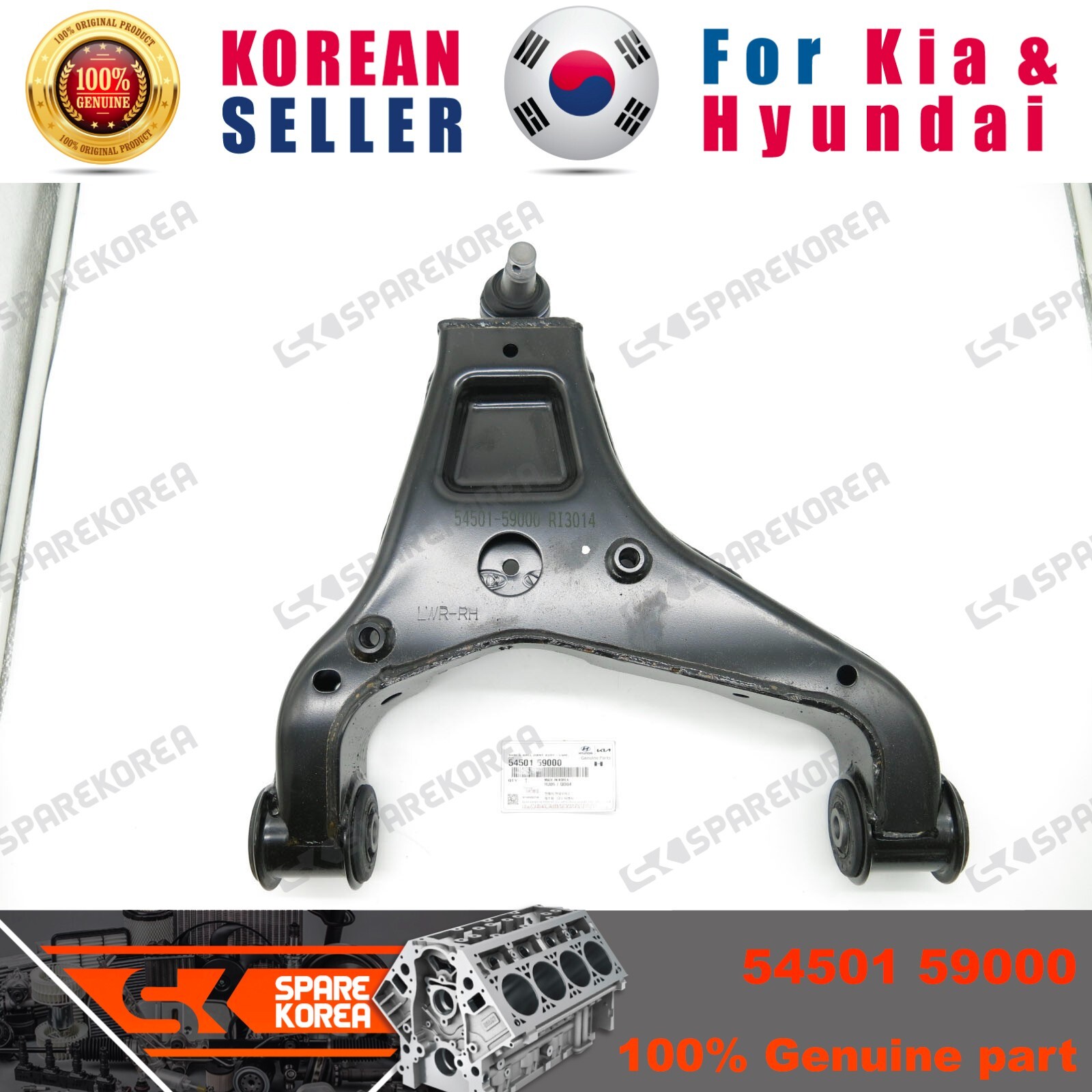 Genuine/OEM 5450159000 ARM & BALL JOINT ASSY-LWR,RH for Hyundai/Kia Genuine/OEM 5450159000 ARM & BALL JOINT ASSY-LWR,RH for Hyundai/Kia