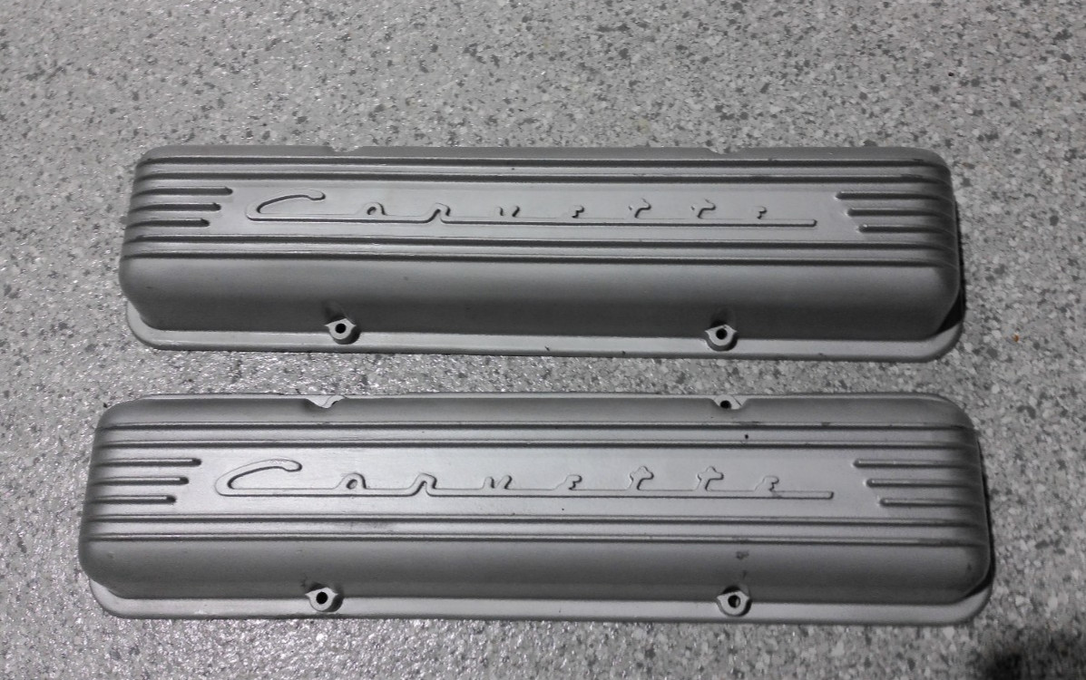 L59-67 Corvette 7-Fin High Script Straight Bolt Valve Covers-GM#3767493--USED L59-67 Corvette 7-Fin High Script Straight Bolt Valve Covers-GM#3767493--USED