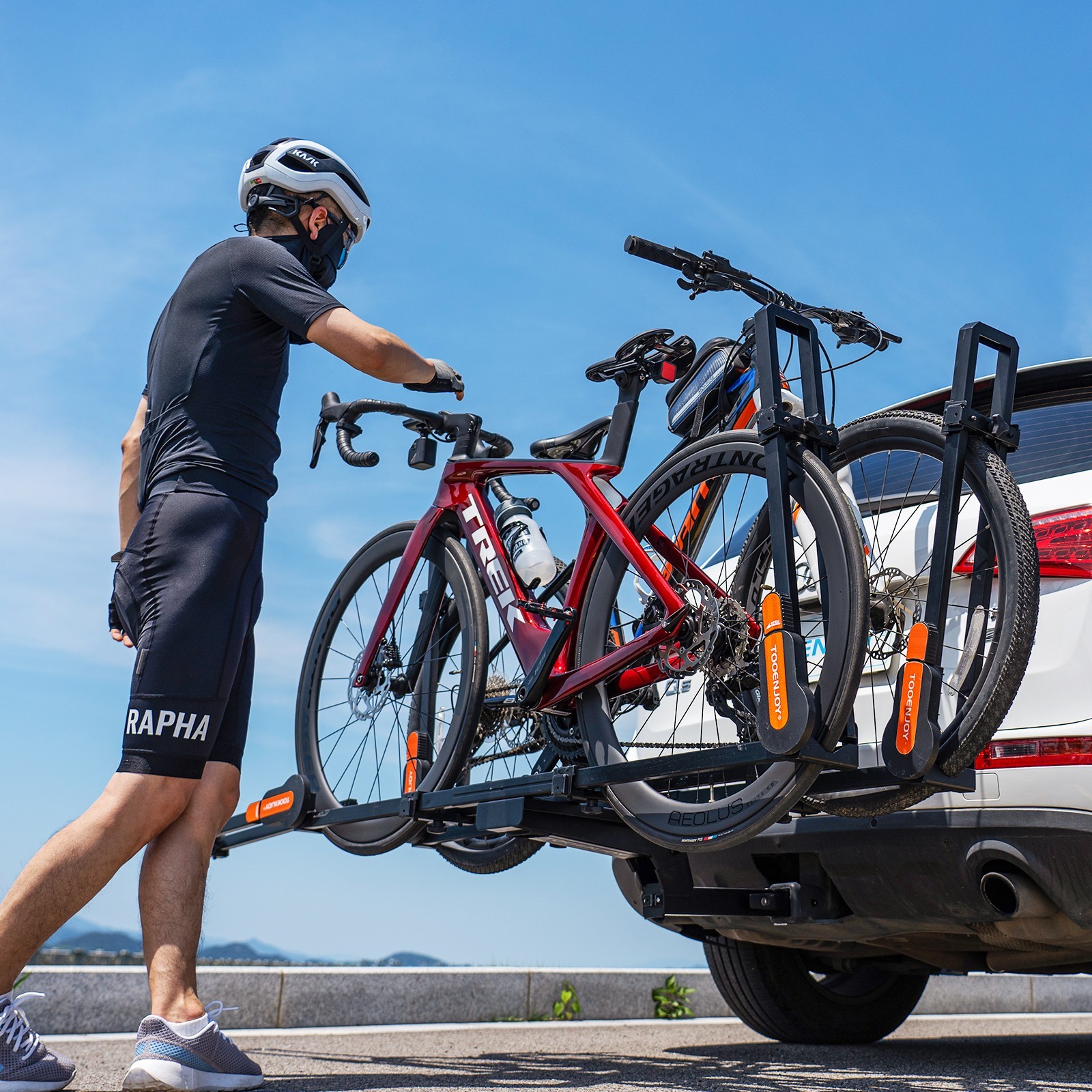 TOOENJOY 2PCS Dual Arm Folding Hitch Bike Rack w/ Platform Fit 2\ TOOENJOY 2PCS Dual Arm Folding Hitch Bike Rack w/ Platform Fit 2\