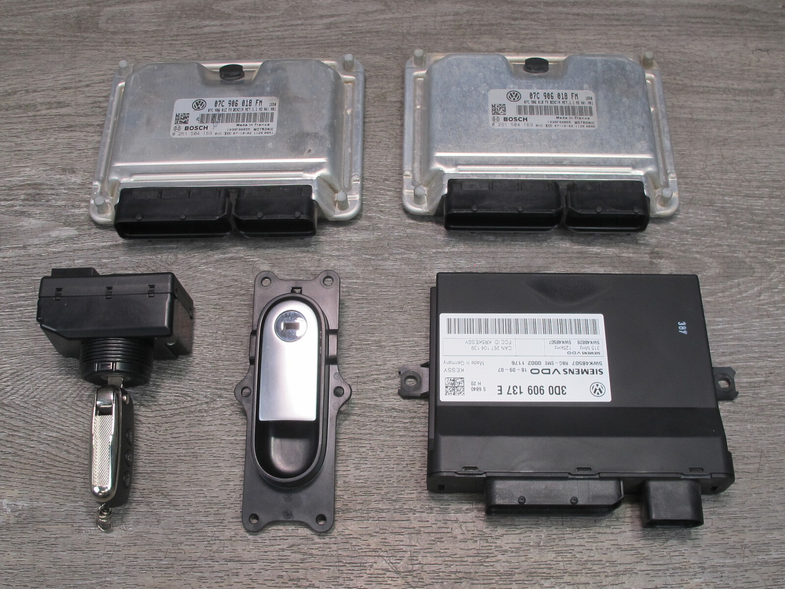 2008 BENTLEY CONTINENTAL GTC 6.0 BWR ENGINE ECU ECM KEYLESS IGNITION LOCK SET