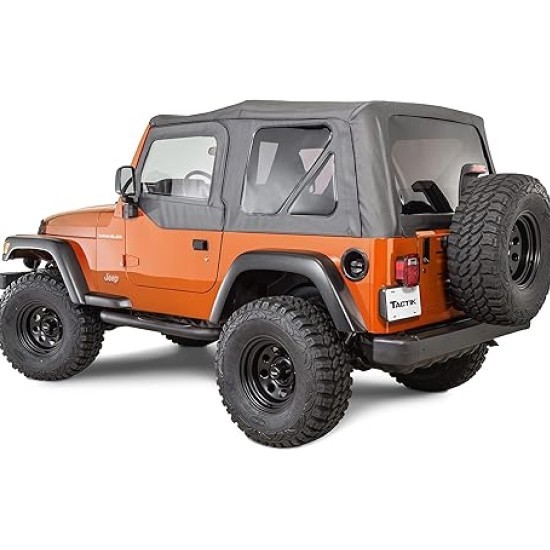 TACTIK Black Denim Fabric Only Replacement Soft Top w/ Door Skins TJ \'97 - \'06 TACTIK Black Denim Fabric Only Replacement Soft Top w/ Door Skins TJ \'97 - \'06