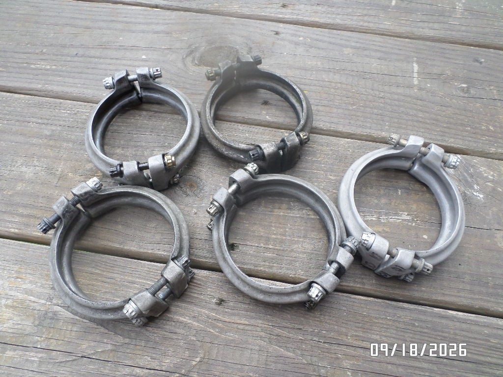 Five (5) Bell UH1 Huey Tail Rotor Driveshaft MATCHED Clamp Sets Five (5) Bell UH1 Huey Tail Rotor Driveshaft MATCHED Clamp Sets