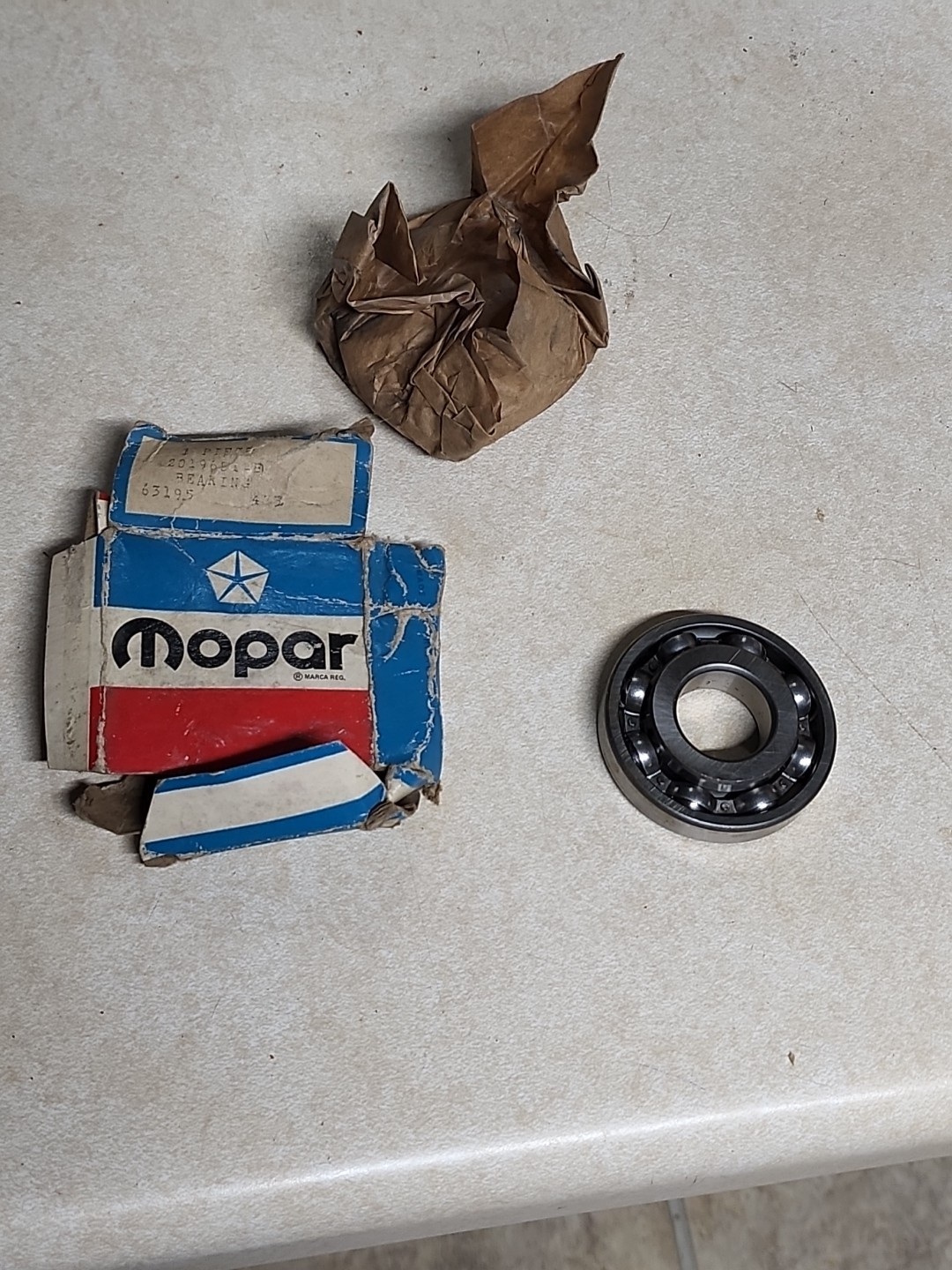 1966-74 Chrysler Plymouth Dodge Compressor Crankshaft Bearing 2019681-B NOS OEM