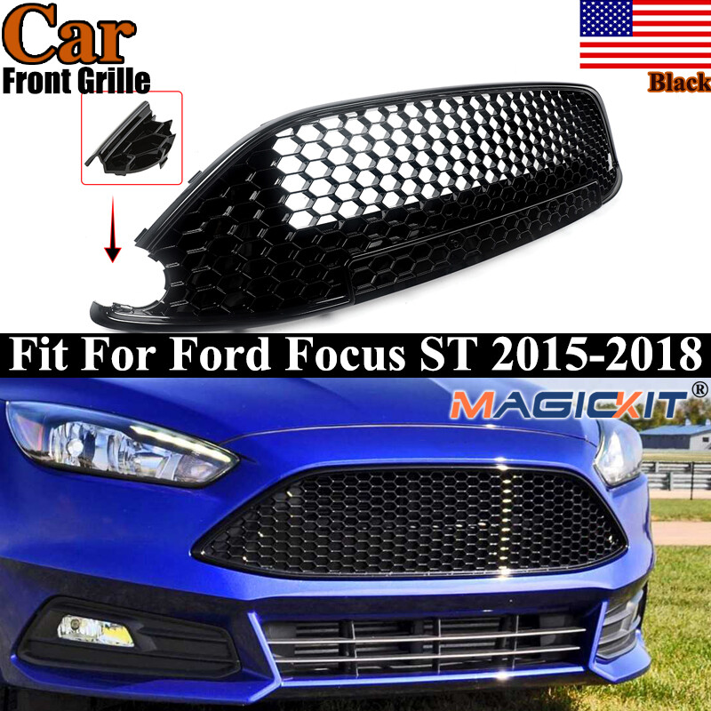 For Ford Focus ST 2015-2018 Front Bumper Grille Mesh Grill Honeycomb Gloss Black For Ford Focus ST 2015-2018 Front Bumper Grille Mesh Grill Honeycomb Gloss Black