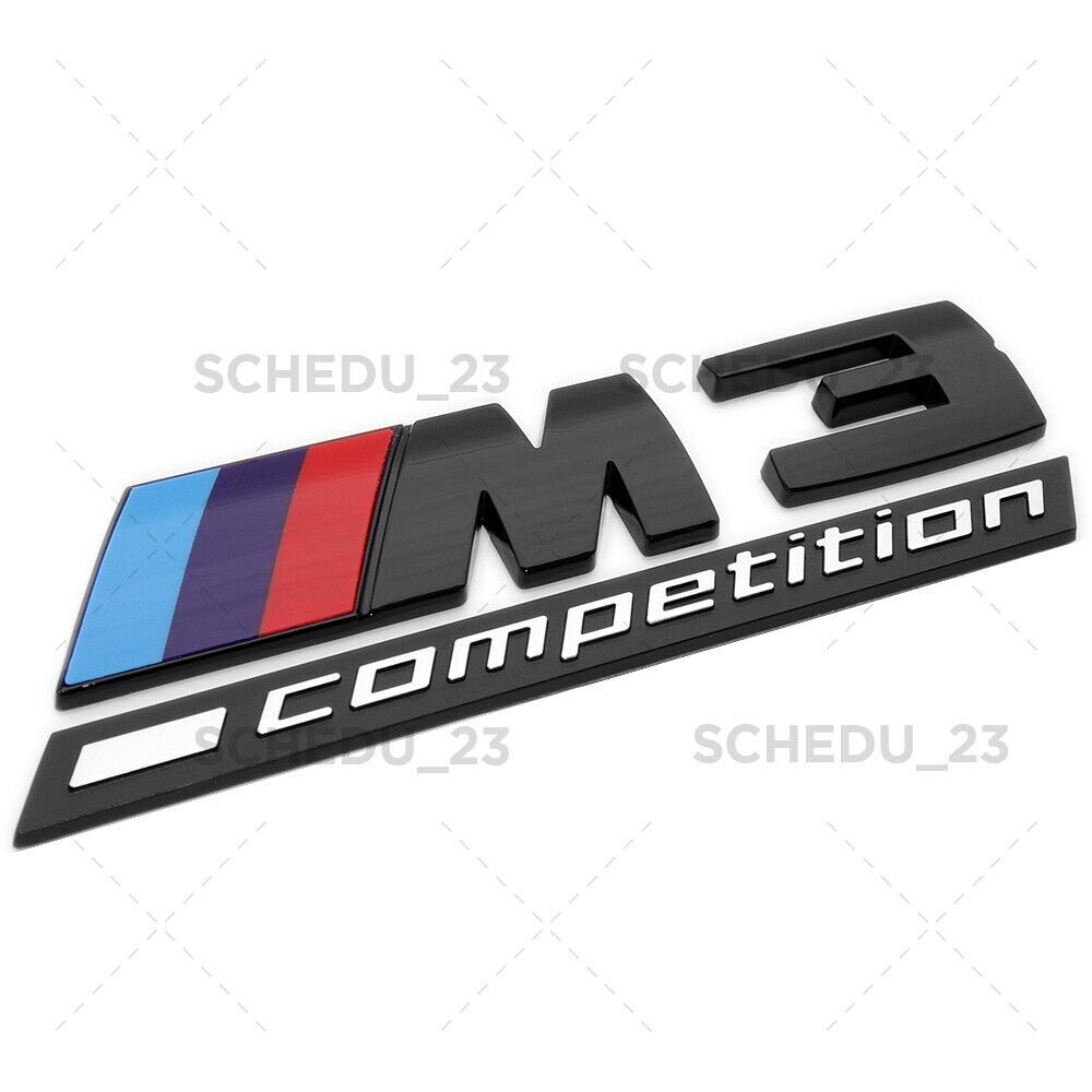 BMW F80 G80 M3 Competition Rear Trunk Gloss Black Nameplate Emblem Badge