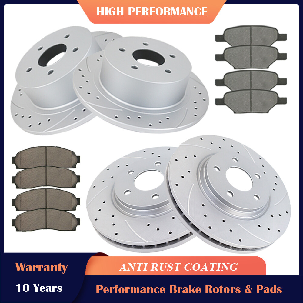 Front & Rear Drilled Rotors + Brake Pads for Chevy Malibu Cobalt Pontiac G6 ION Front & Rear Drilled Rotors + Brake Pads for Chevy Malibu Cobalt Pontiac G6 ION
