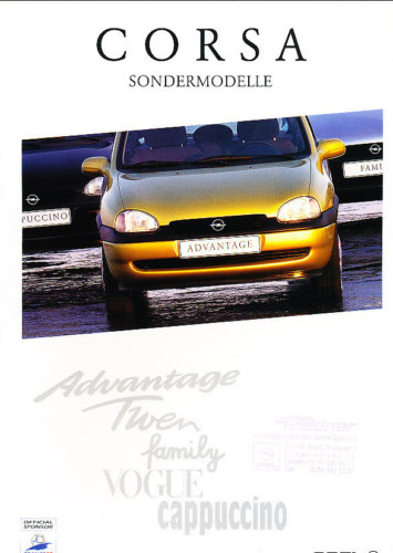 1997 1998 Opel Corsa German Sales Brochure Prospekt