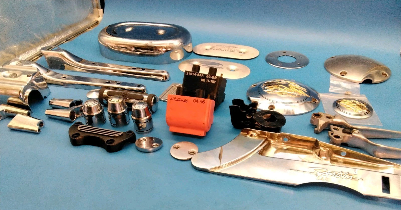 Harley Davidson Sportster Chrome Parts Lot Coils & Covers Grips 883 1200 XL1200 Harley Davidson Sportster Chrome Parts Lot Coils & Covers Grips 883 1200 XL1200