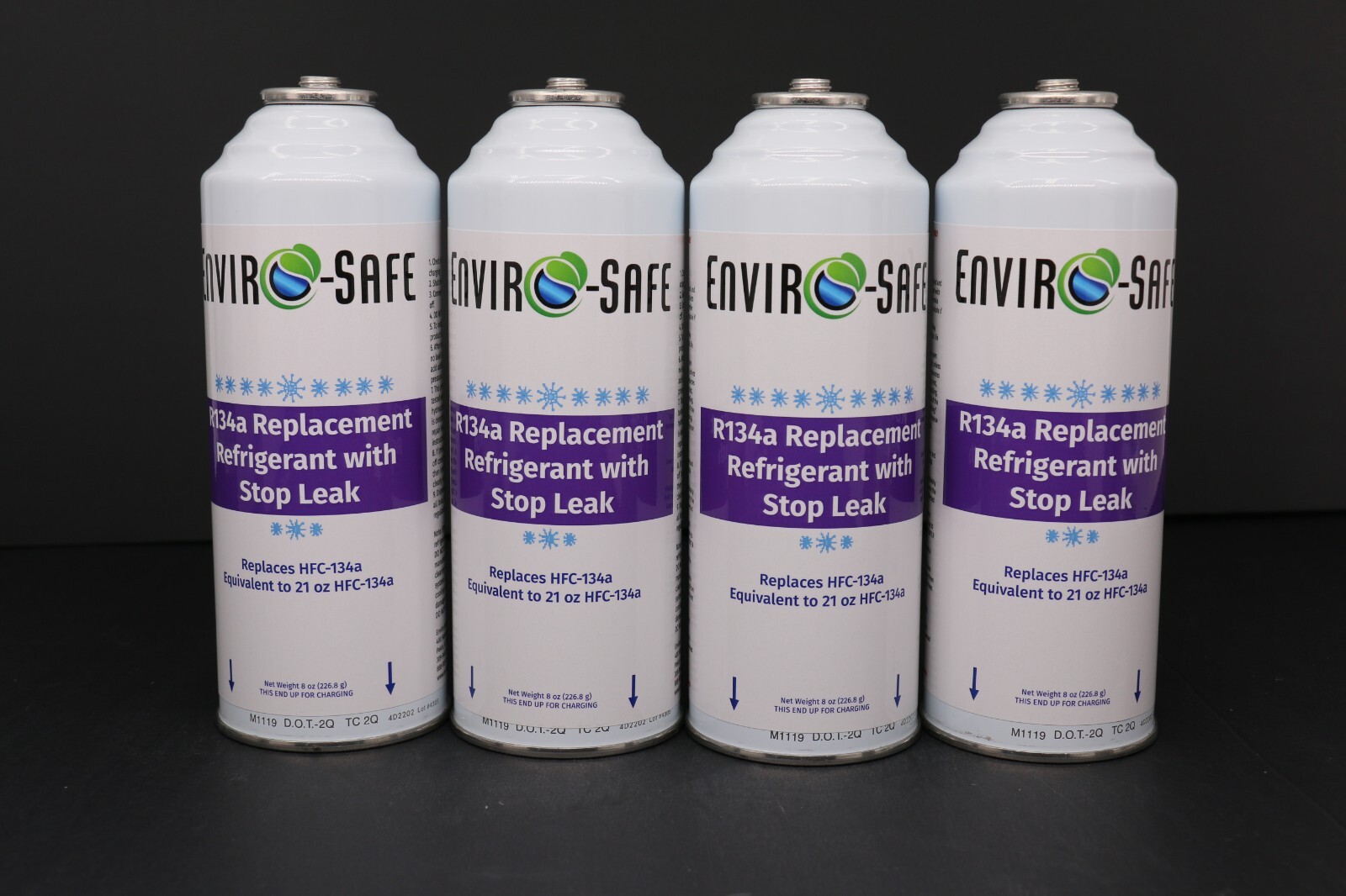 Enviro-Safe Auto R134a Replacement Refrigerant with Stop Leak, case of 4