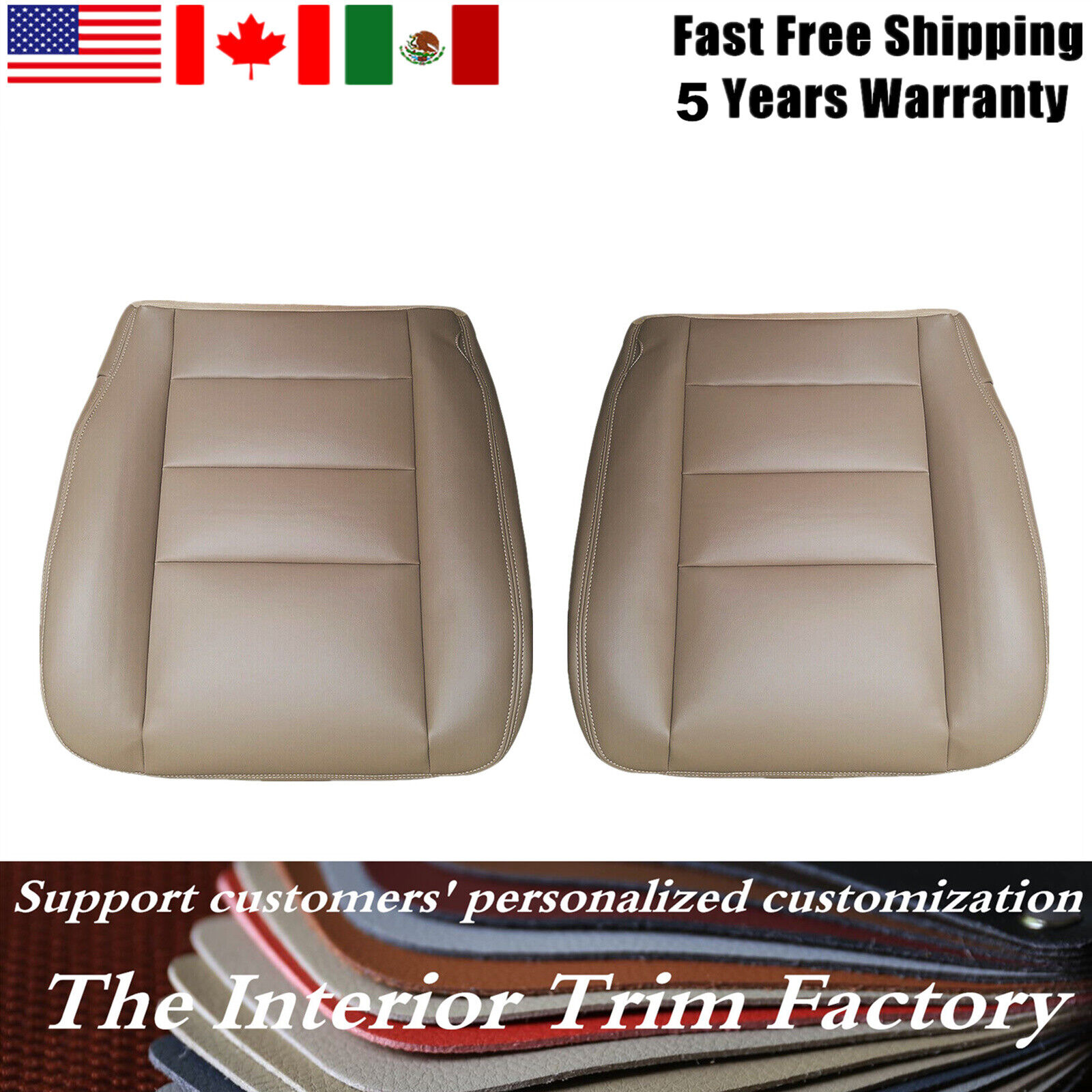 For 2002-2007 Ford F250 F350 Super Duty Lariat Driver & Passenger Seat Cover TAN