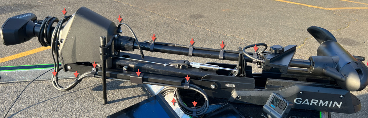 Garmin Force Single Livescope Trolling Motor Cable Minders Kit by Probiz Garmin Force Single Livescope Trolling Motor Cable Minders Kit by Probiz