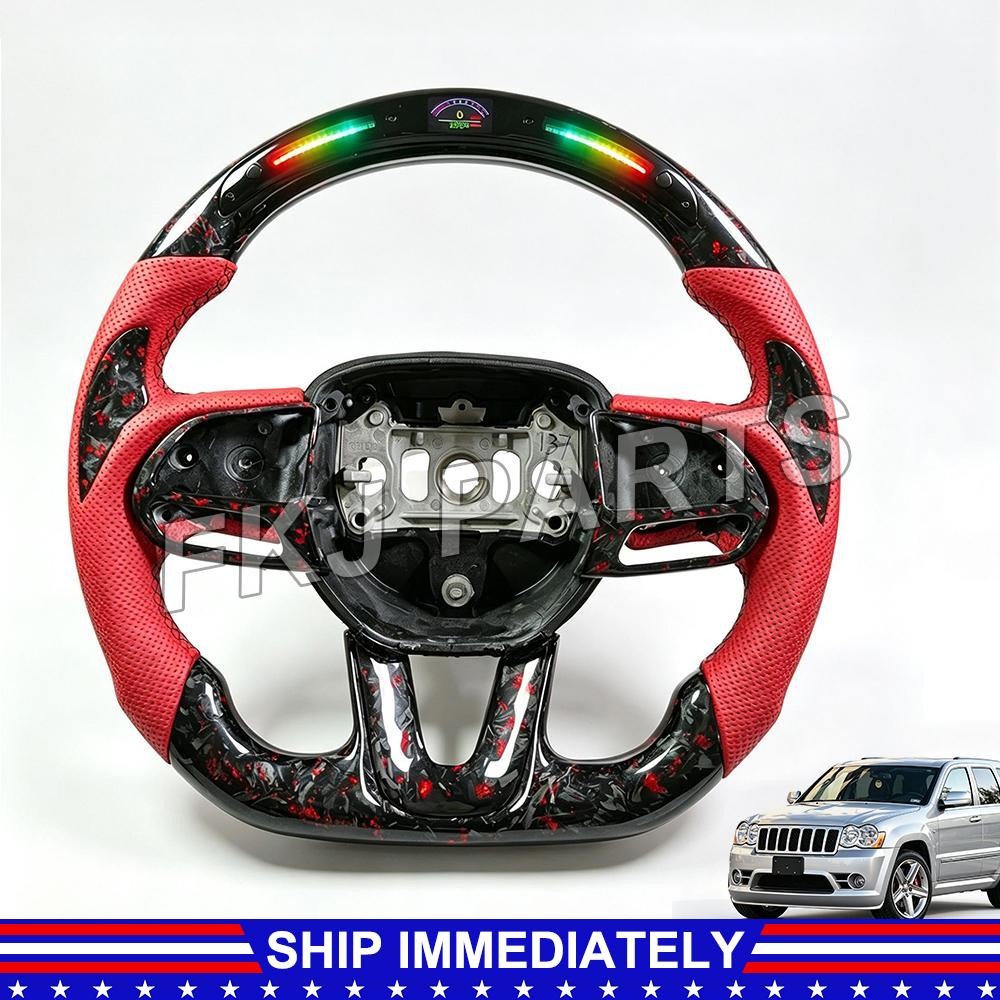 LED Carbon fiber Steering Wheel for Dodge Charger Hellcat Jeep SRT 8 2015-2025
