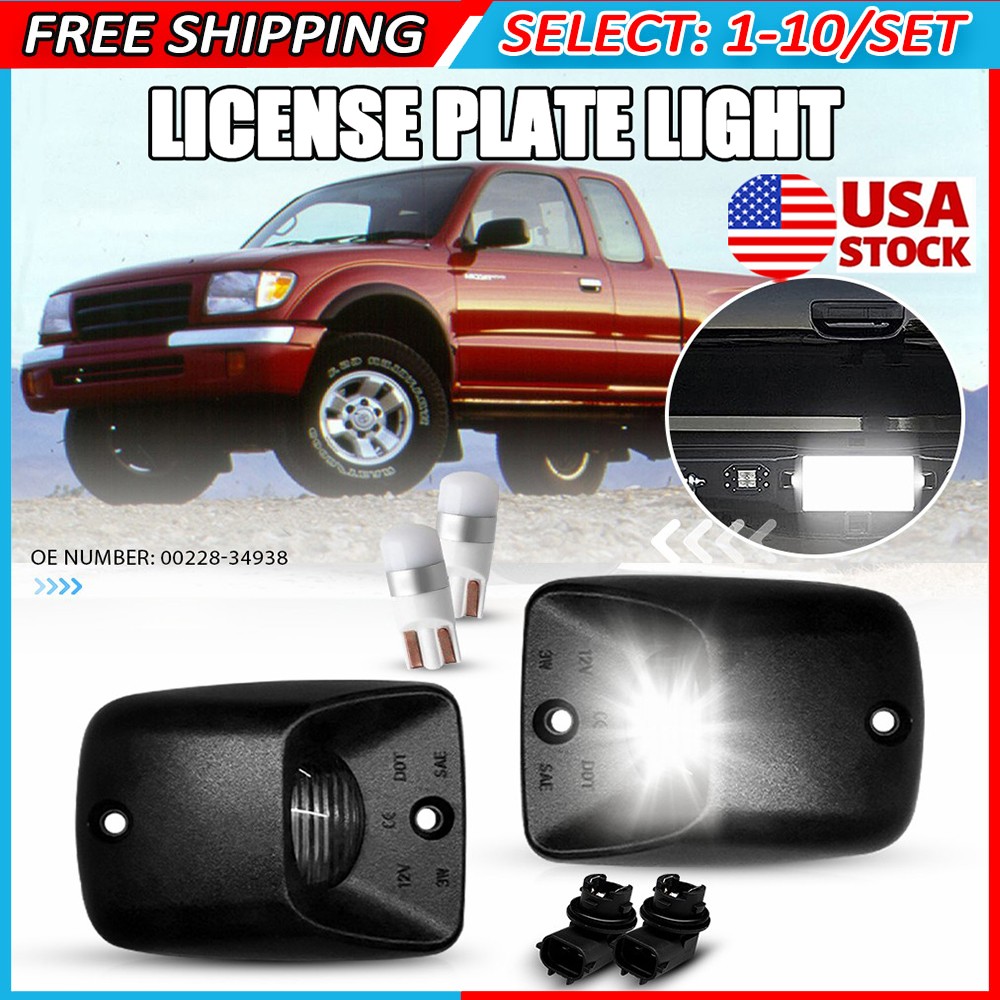 2-20x Fit 1995-04 Toyota Tacoma Rear License Plate Light Housing W/Socket & Bulb