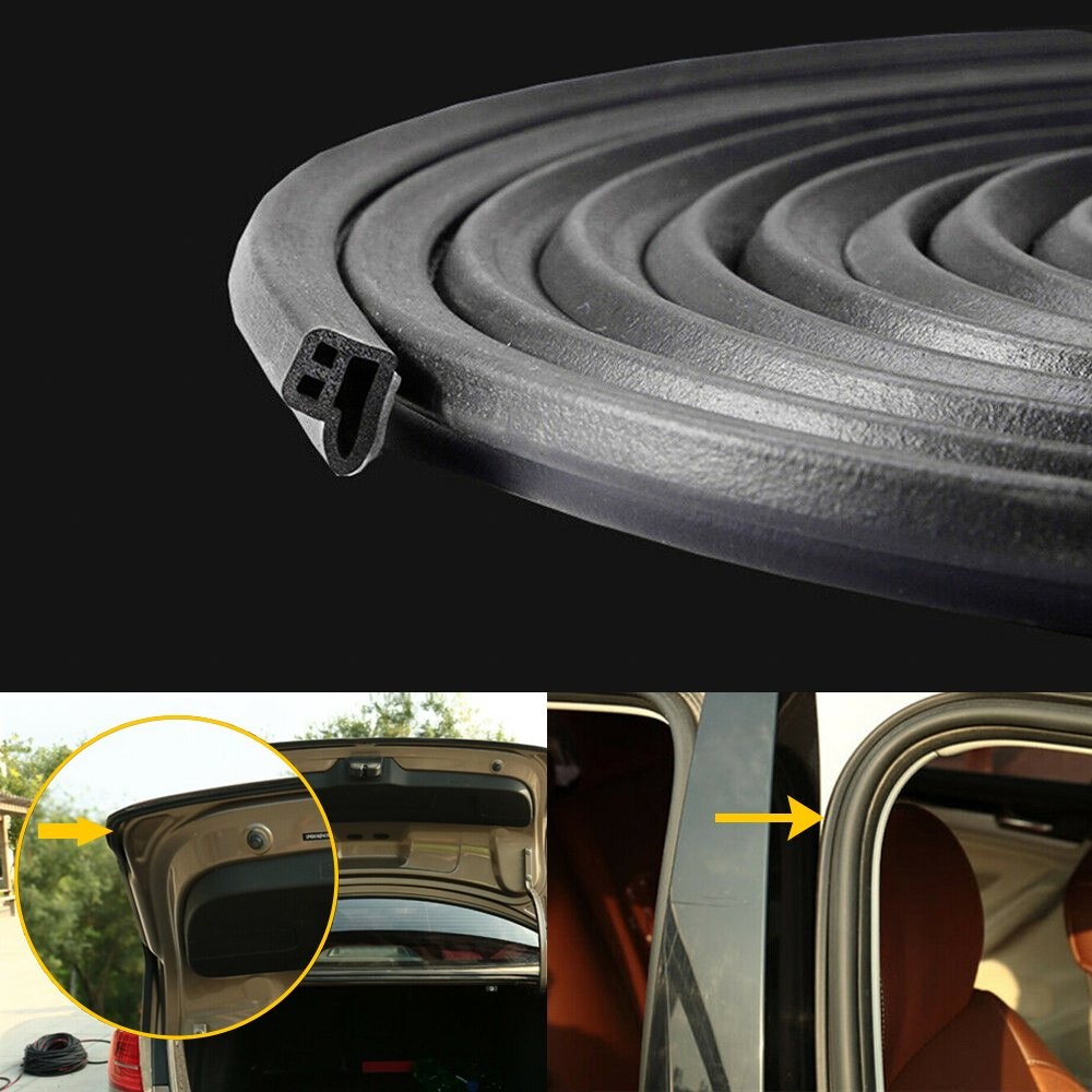 32.8Ft Car L-Shaped Door Rubber Sealing Strip Weatherstrip Edge Moulding Trim
