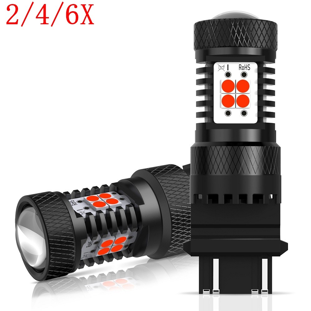 2/4/6X 2x LED Stop Brake Tail Light Bulb 3157 Red Super Bright Canbus Error Free