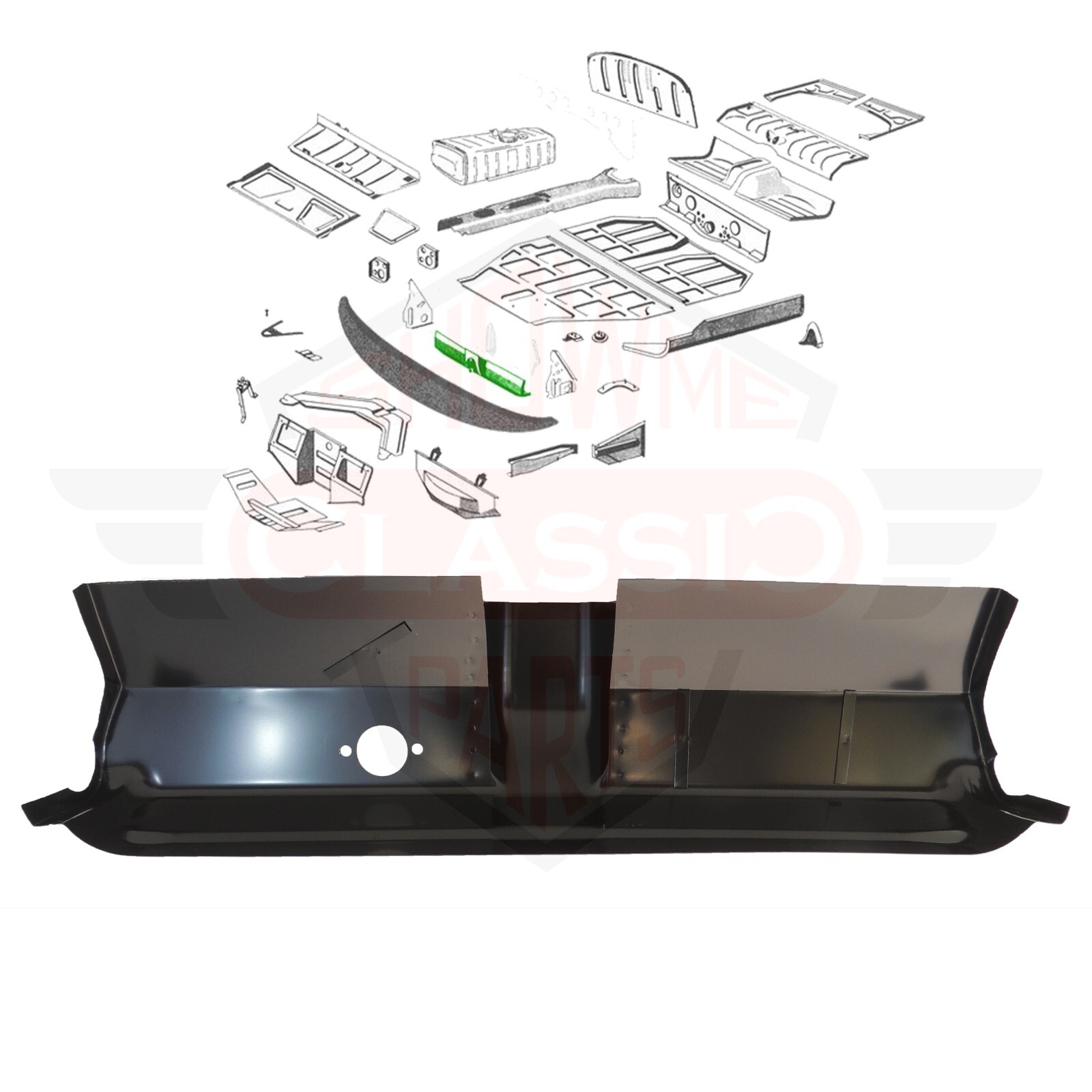 Front Pedal Floor Board Area for 1956-1965 56-65 Porsche 356A 356B 356C