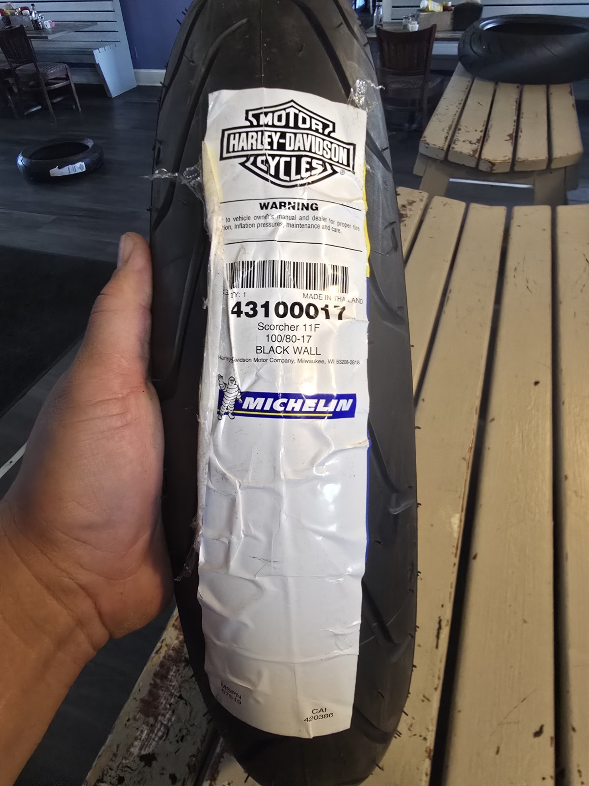 OEM Harley-Davidson Michelin Scorcher 11F Front Tire 100/80-17 43100017 New OEM Harley-Davidson Michelin Scorcher 11F Front Tire 100/80-17 43100017 New