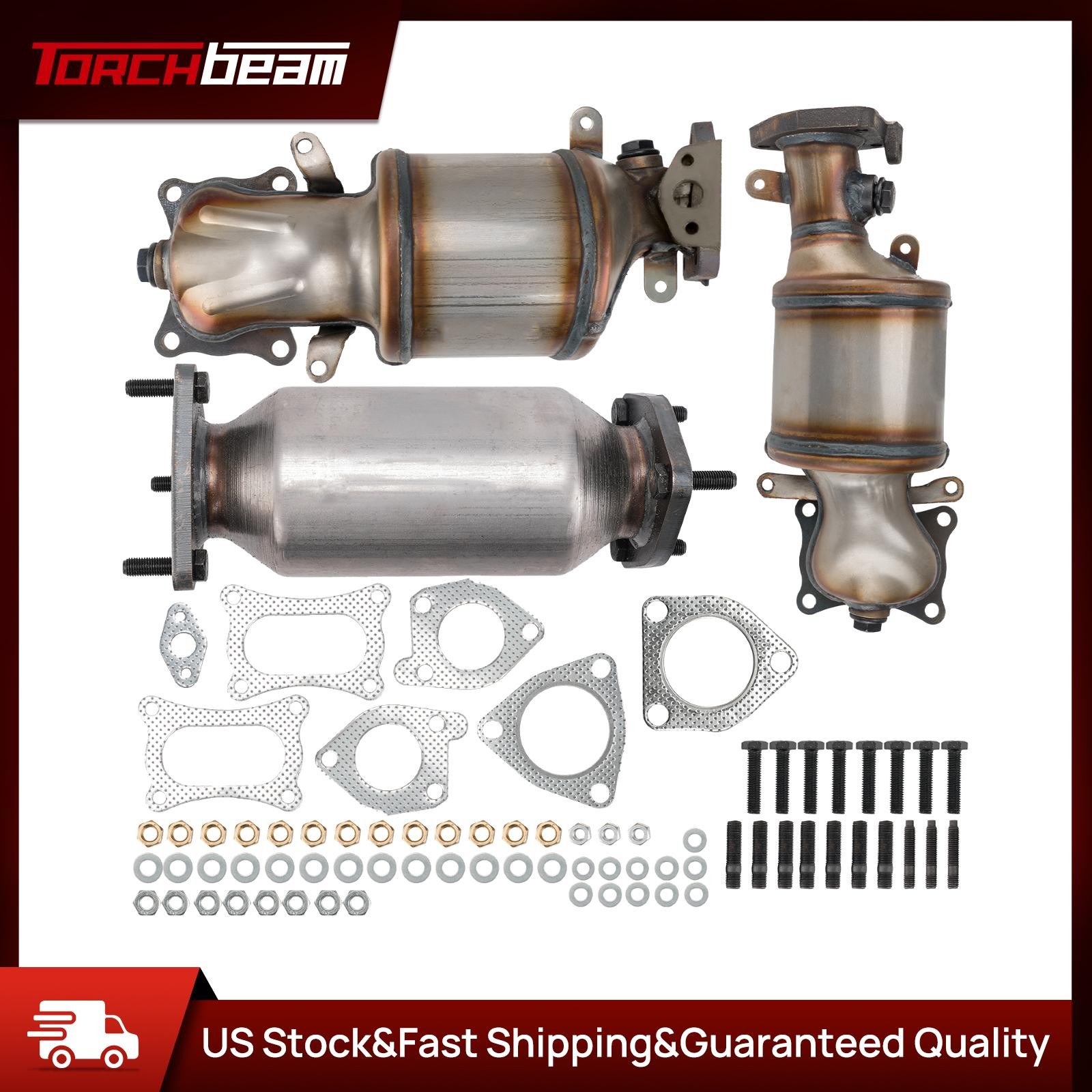 3x Catalytic Converter For 2008-2012 Honda Accord 3.5L Front and Rear 641334
