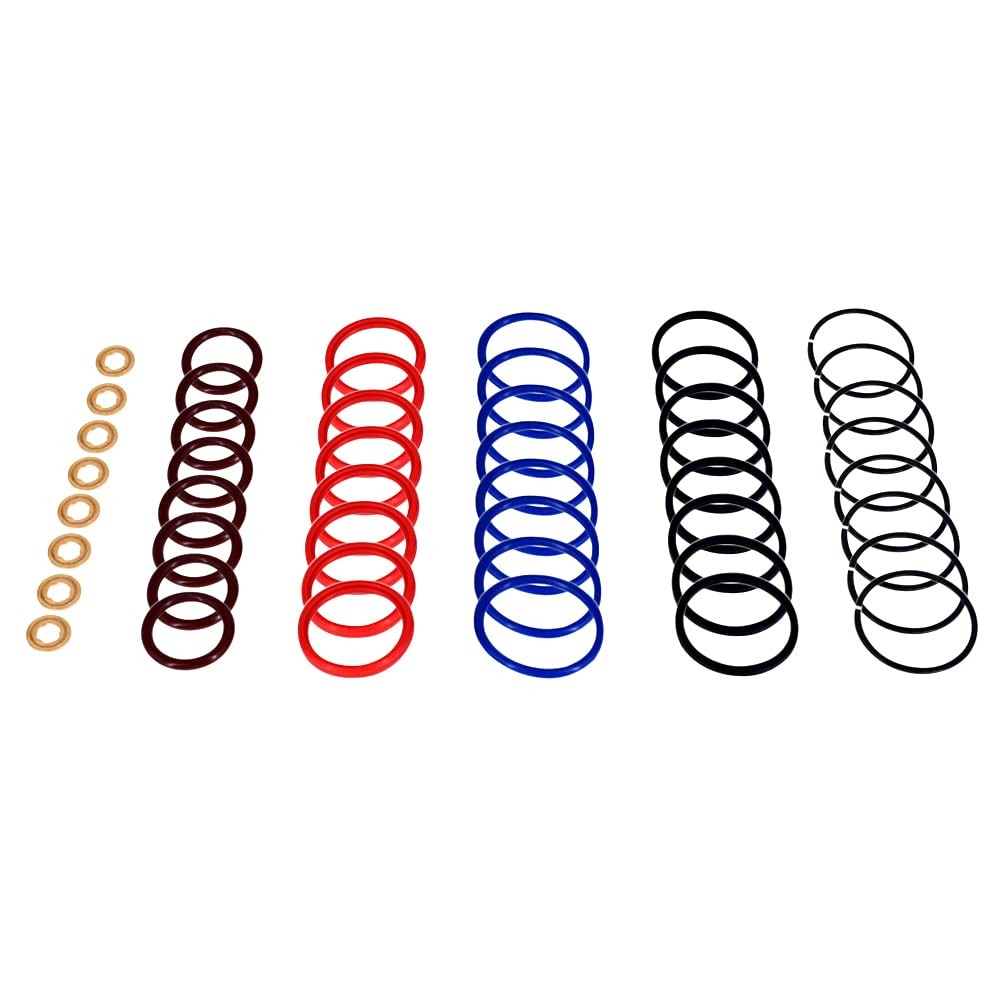 O-Ring Kit for 7.3L Fuel Injector Fit 1995-2003 Ford F250 F350 F450 black 