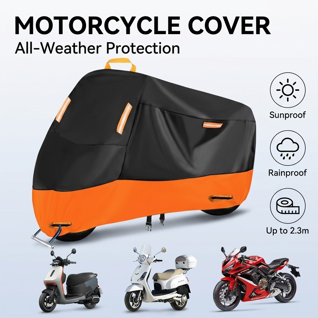 Waterproof Heavy Duty XXL Motorcycle Cover For Winter Outside Storage Snow Rain