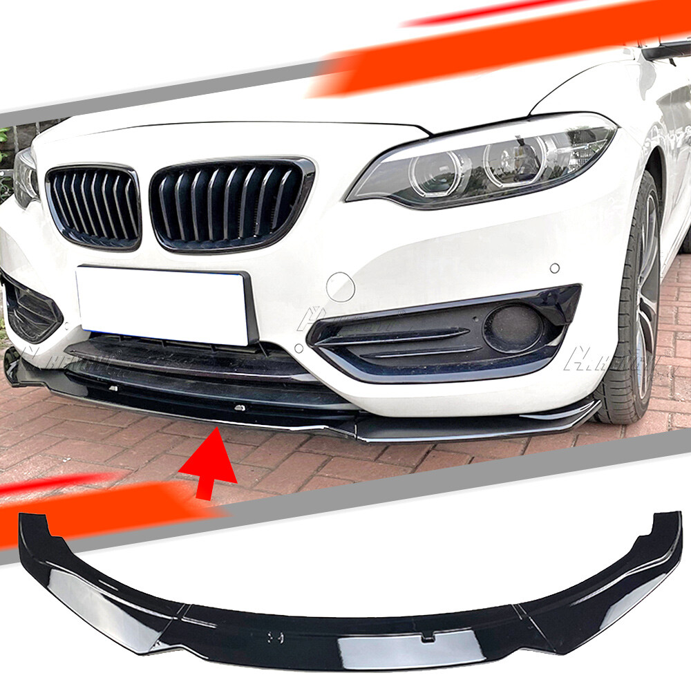 For BMW 2 Series F22 220i 225i 228i 2014-2019 Car Front Bumber Spoiler Lip Black