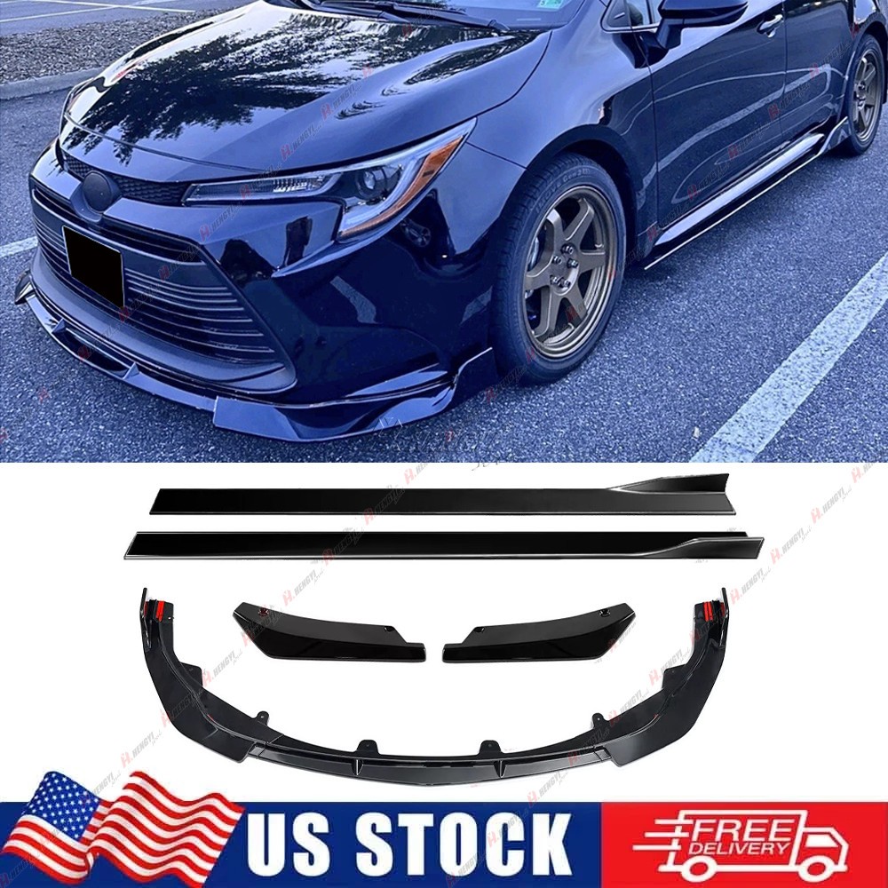 For 2020+ Toyota Corolla LE XLE Sedan Front Lip Side Skirt Rear Splitter Spats