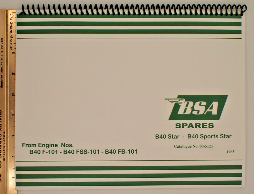 1965 BSA Spares B40 Star, B40 Sport Star Engine Nos. B40 F-101, B40 FSS-101 #218