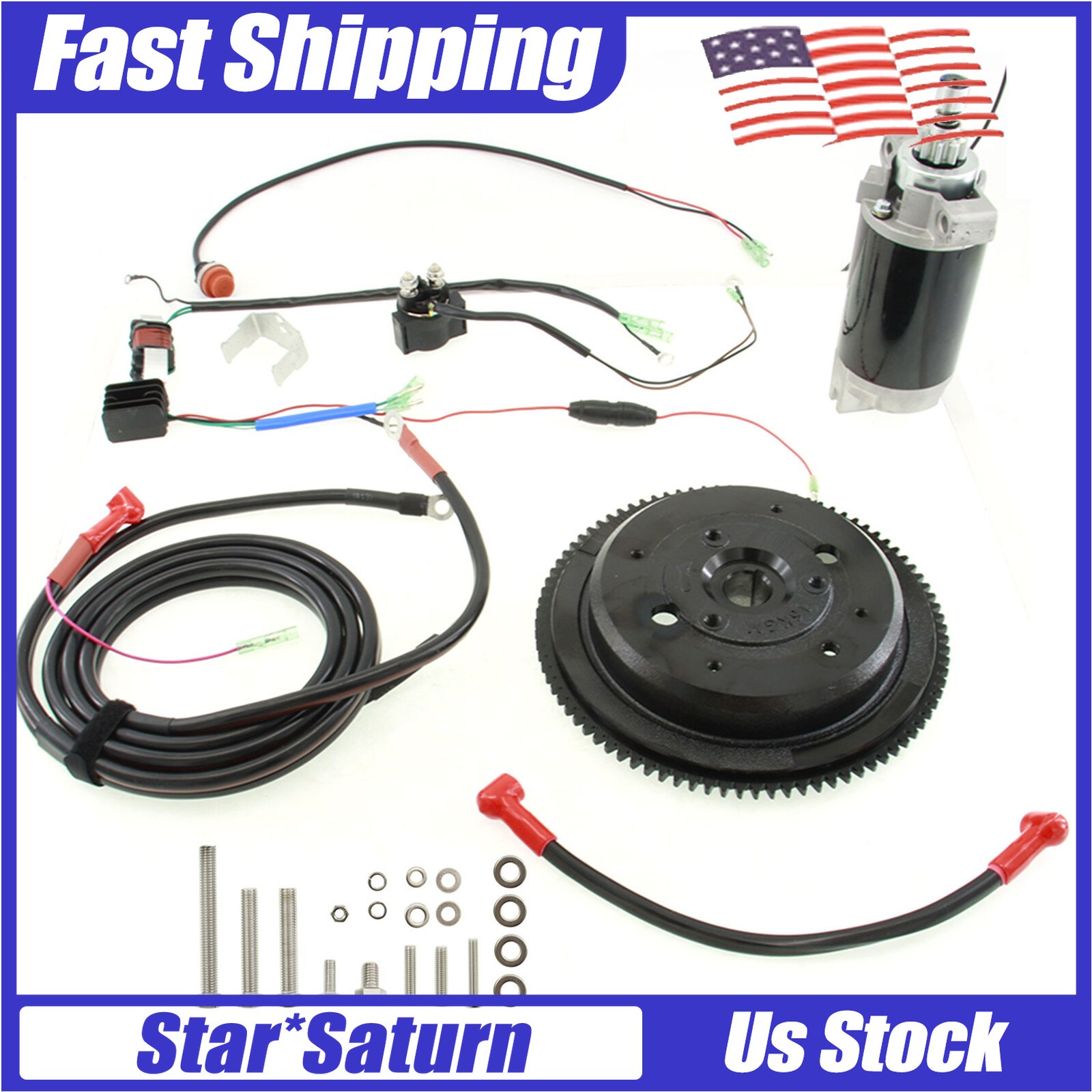 Electrical Start Conversion Kit 66T-85550-00 for Yamaha 2 Stroke 40HP Outboard