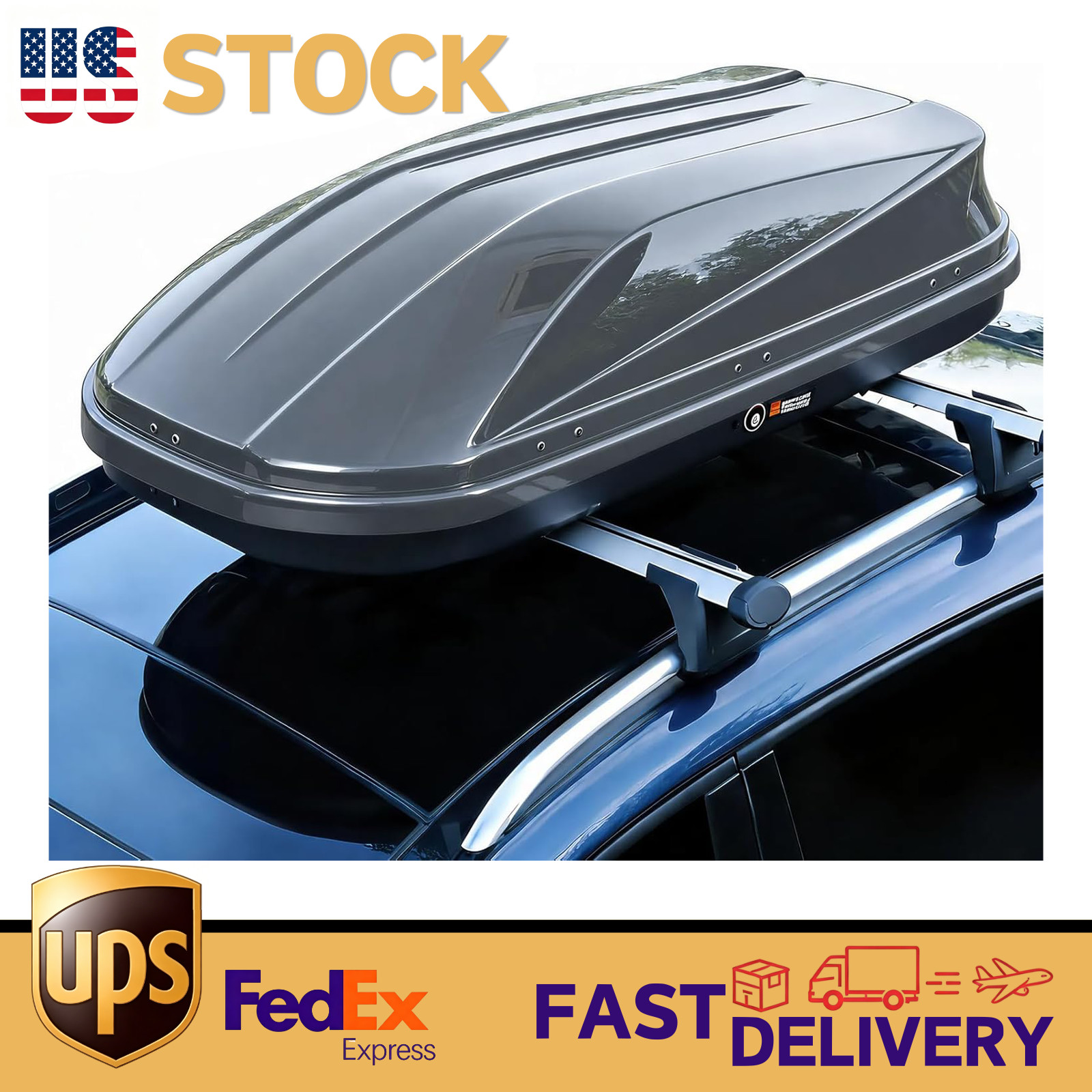 19.4 Cu. Ft. Car SUV Rooftop Cargo Box Dual-Side Opening Luggage Carrier 220 lbs 19.4 Cu. Ft. Car SUV Rooftop Cargo Box Dual-Side Opening Luggage Carrier 220 lbs