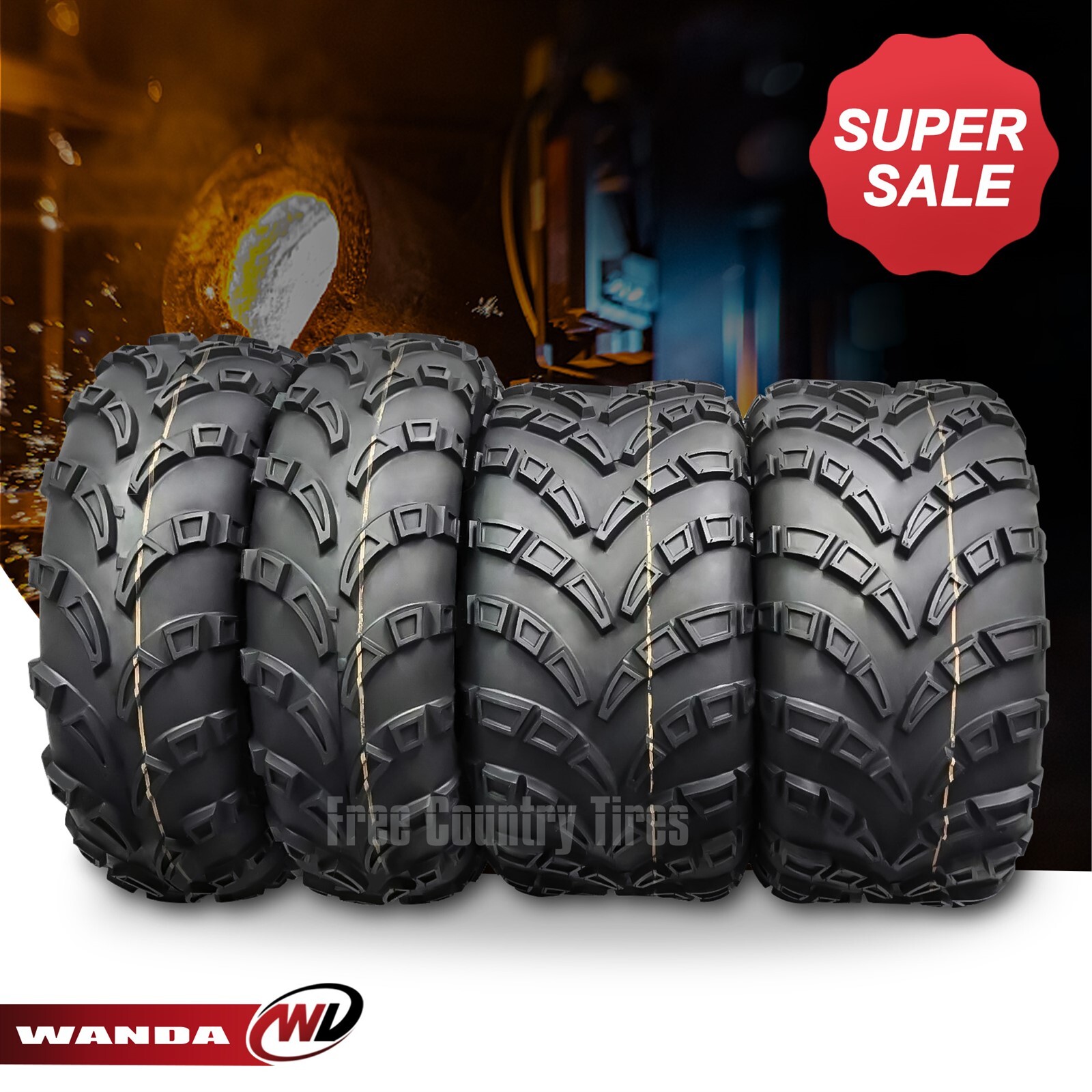 Set 4 WANDA Sport ATV Tires 23x7-10 23x7x10 Front & 22x10-10 22x10x10 Rear Set 4 WANDA Sport ATV Tires 23x7-10 23x7x10 Front & 22x10-10 22x10x10 Rear