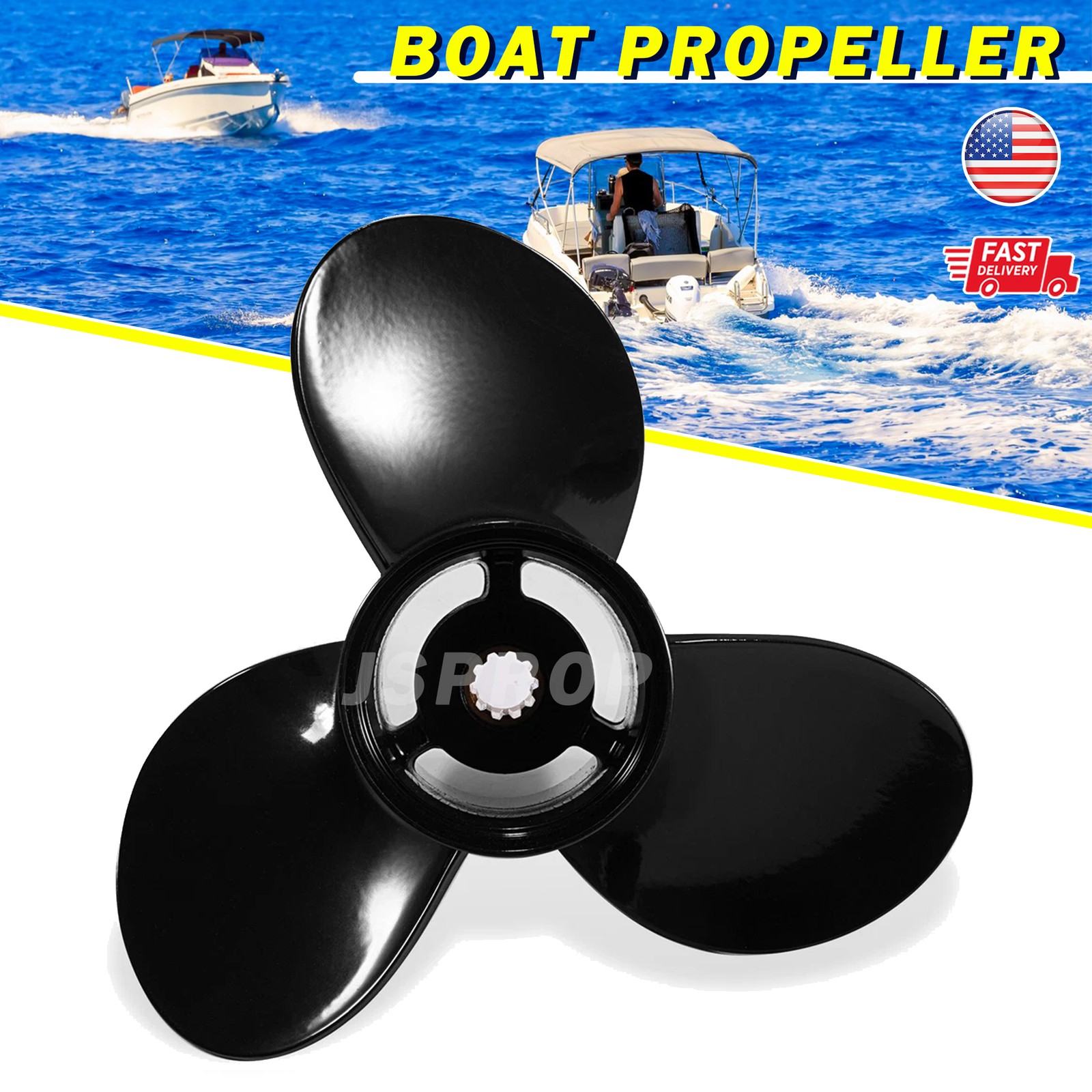 10 1/4 x 11 Outboard Propeller for Suzuki 20-30HP 10 Tooth 58100-91L50-019, RH