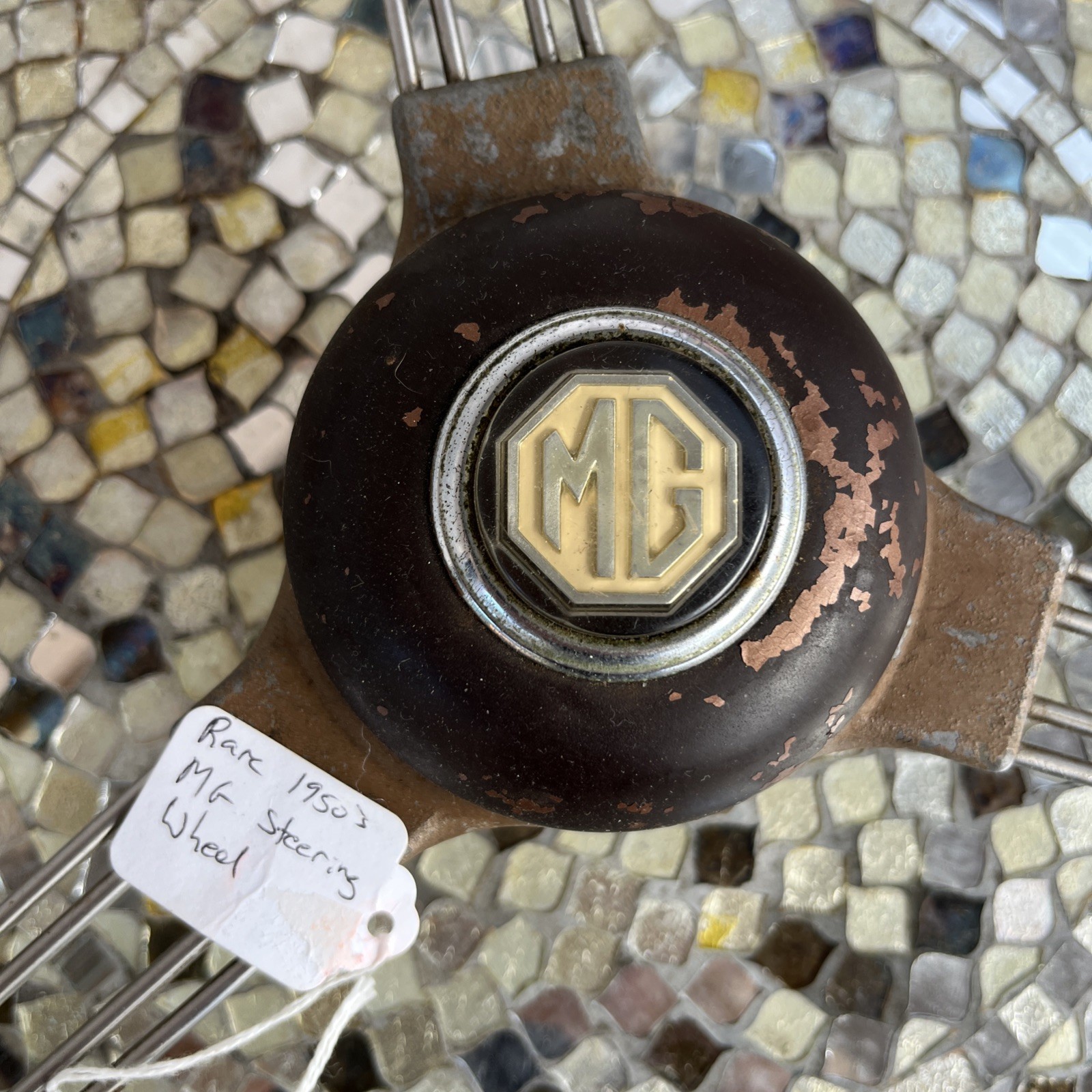 Vtg 1945-1955 MG TD Roadster TF Banjo Steering Wheel 12-spoke Compression Shaft Vtg 1945-1955 MG TD Roadster TF Banjo Steering Wheel 12-spoke Compression Shaft